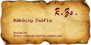 Rákóczy Zsófia névjegykártya