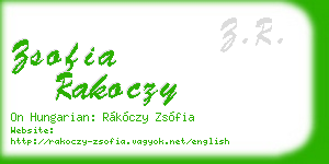 zsofia rakoczy business card