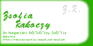 zsofia rakoczy business card